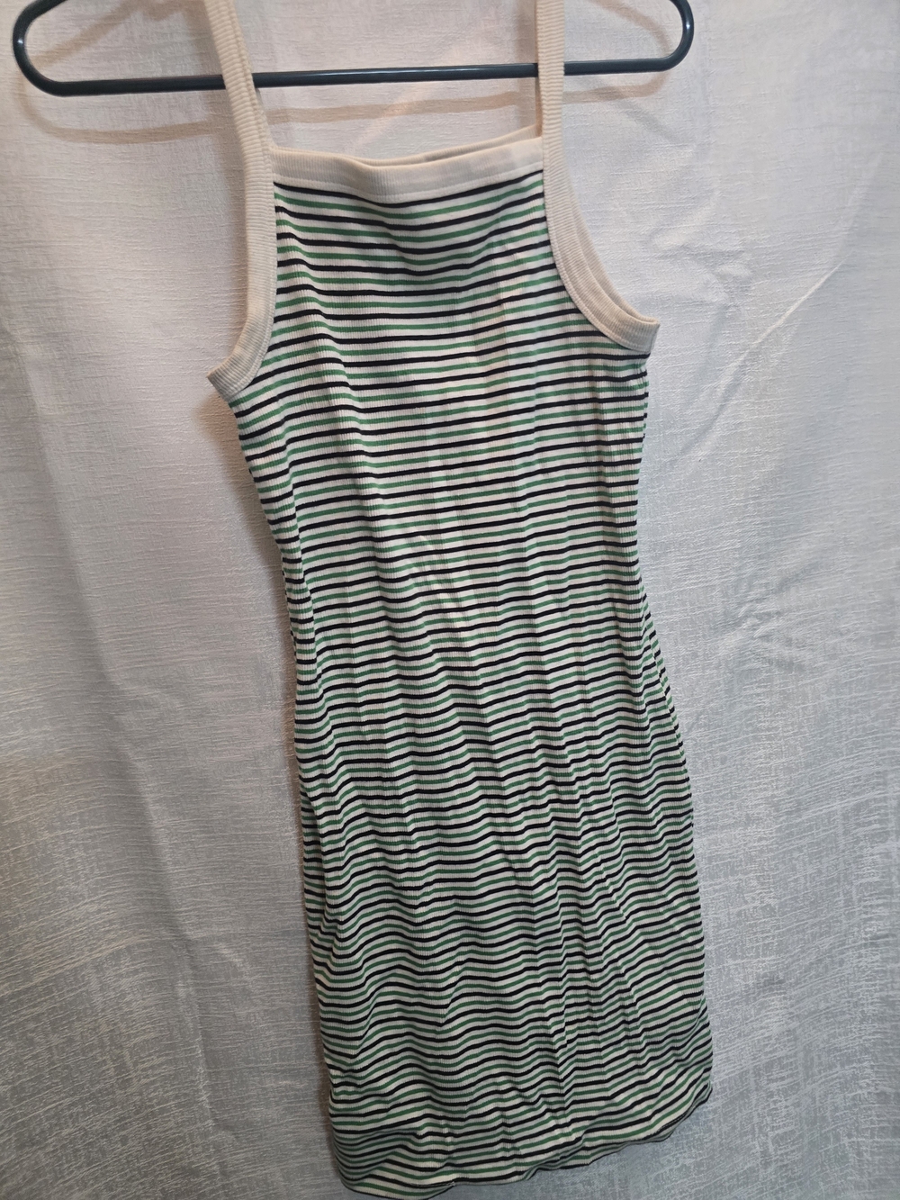 Forever 21 Green and White Striped Tank Mini Dress